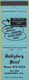 Matchbook Cover - Haileybury Motel ON WEAR