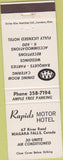 Matchbook Cover - Rapids Motor Hotel Niagara Falls