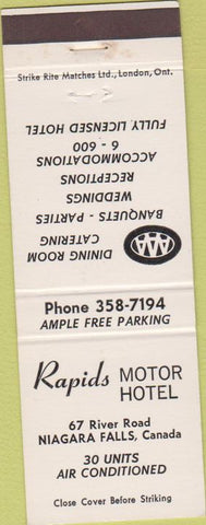 Matchbook Cover - Rapids Motor Hotel Niagara Falls