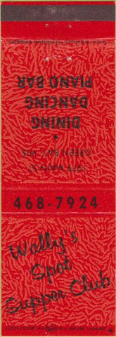 Matchbook Cover - Wally's Spot Supper Club Green Bay WI