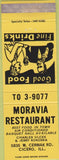 Matchbook Cover - Moravia Restaurant Cicero IL
