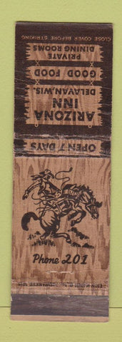 Matchbook Cover - Arizona Inn Delavan WI low phone # WEAR