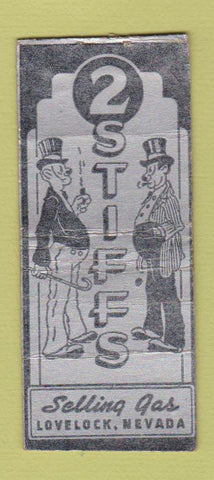 Matchbook Cover - 2 Stiffs gas Lovelock NV WEAR BOBTAIL