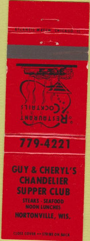 Matchbook Cover - Chandelier Supper Club Hortonville WI