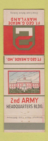 Matchbook Cover - 2nd Army HQ Building Fort Geo Meade MD