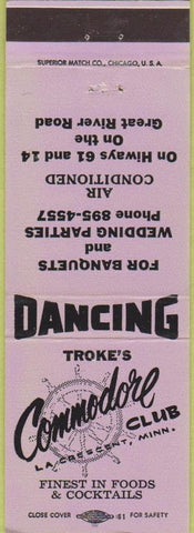 Matchbook Cover - Commodore Club La Crescent MN