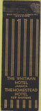 Matchbook Cover - Whiman Hotel Jamaica Kew Gardens WEAR