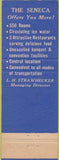 Matchbook Cover - Hotel Seneca Rochester NY