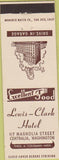 Matchbook Cover - Lewis Clark Hotel Centralia WA