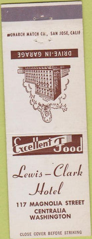 Matchbook Cover - Lewis Clark Hotel Centralia WA