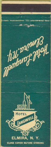 Matchbook Cover - Hotel Langwell Elmira NY