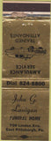 Matchbook Cover - Lanigan Funeral Home East Pittsburgh PA