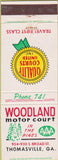 Matchbook Cover - Woodland Motor Court Thomasville GA