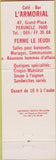 Matchbook Cover - L'Armorial Peruwelz Belgium