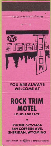 Matchbook Cover - Rocky Trim Motel Sheridan WY