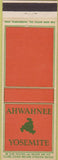 Matchbook Cover - Ahwahnee Yosemite CA national park