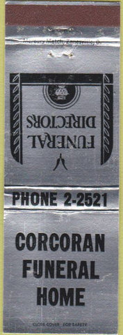 Matchbook Cover - Corcoran Funeral Home ambulance
