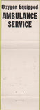 Matchbook Cover - Corcoran Funeral Home ambulance
