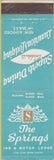 Matchbook Cover - The Springs Inn New Ashford MA