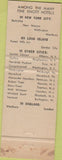 Matchbook Cover - Hotel Vermont Burlington VT