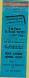 Matchbook Cover - Rock Garden Motor Court North Clarendon VT