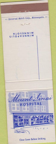 Matchbook Cover - Mount Sinai Hospital Minneapolis MN