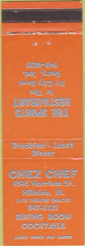 Matchbook Cover - Chez Chef Hillside IL