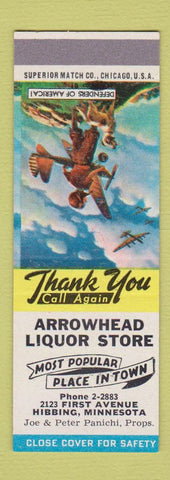 Matchbook Cover - Arrowhead Liquor Store Hibbing MN SAMPLE