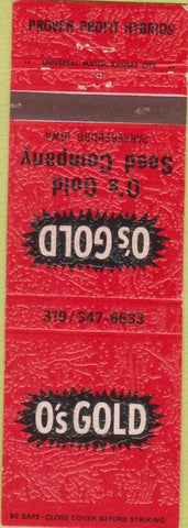 Matchbook Cover - O's Gold Seed Parkersburg IA