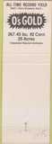 Matchbook Cover - O's Gold Seed Parkersburg IA