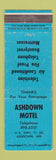 Matchbook Cover - Ashdown Motel Ashdown AR