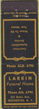 Matchbook Cover - Larkin Funeral Home Rochester NY