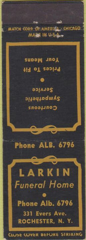 Matchbook Cover - Larkin Funeral Home Rochester NY