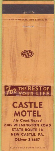 Matchbook Cover - Castle Motel New Castle PA WEAR