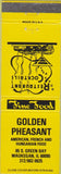 Matchbook Cover - Golden Pheasant Waukegan IL