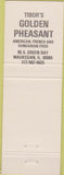 Matchbook Cover - Golden Pheasant Waukegan IL