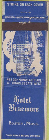 Matchbook Cover - Hotel Braemore Boston MA