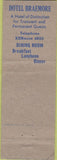 Matchbook Cover - Hotel Braemore Boston MA