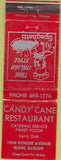 Matchbook Cover - Candy Cane Restaurant Elgin IL WORN