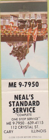 Matchbook Cover - Neal's Standard oil gas Cary IL