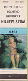 Matchbook Cover - Wray Martin Canada Match collector pinup 1970