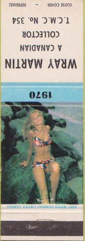 Matchbook Cover - Wray Martin Canada Match collector pinup 1970