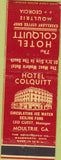 Matchbook Cover - Hotel Colquitt Moultrie GA