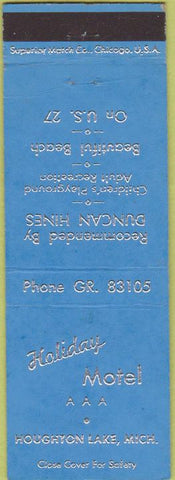 Matchbook Cover - Holiday Motel Houghton Lake MI
