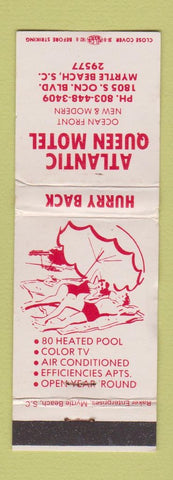 Matchbook Cover - Atlantic Queen Motel Myrtle Beach SC girlie WORN