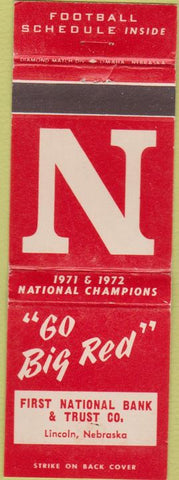 Matchbook Cover - First National Bank Lincoln NE 1972 schedule