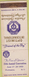 Matchbook Cover - Optimist International Convention Washington DC 1953