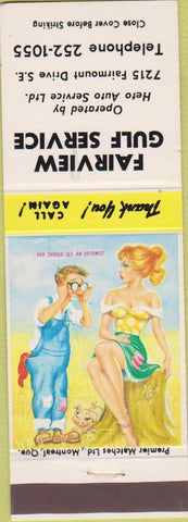 Matchbook Cover - Fairview Gulf oil gas Canada hillbilly