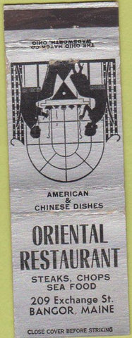 Matchbook Cover - Oriental Restaurant Bangor ME Chinese food