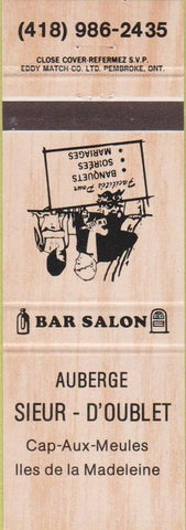 Matchbook Cover - Auberge Sieur D'Oublet Cap Aux Meules